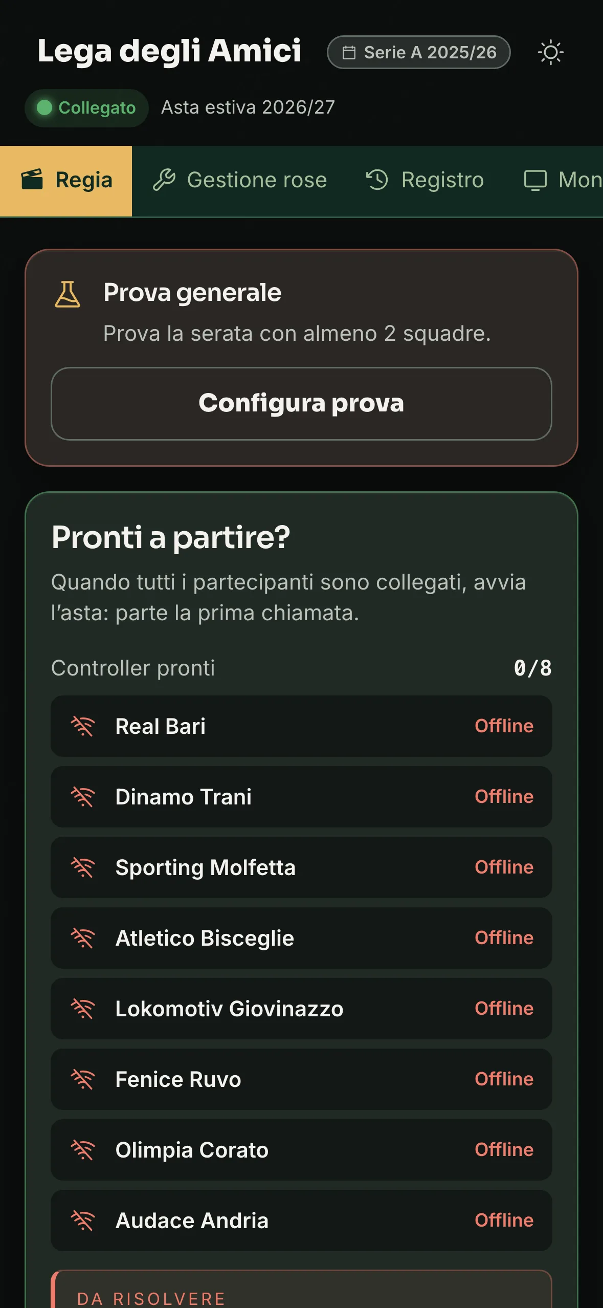 La sala d’attesa: chi è pronto, chi manca e cosa resta da risolvere.