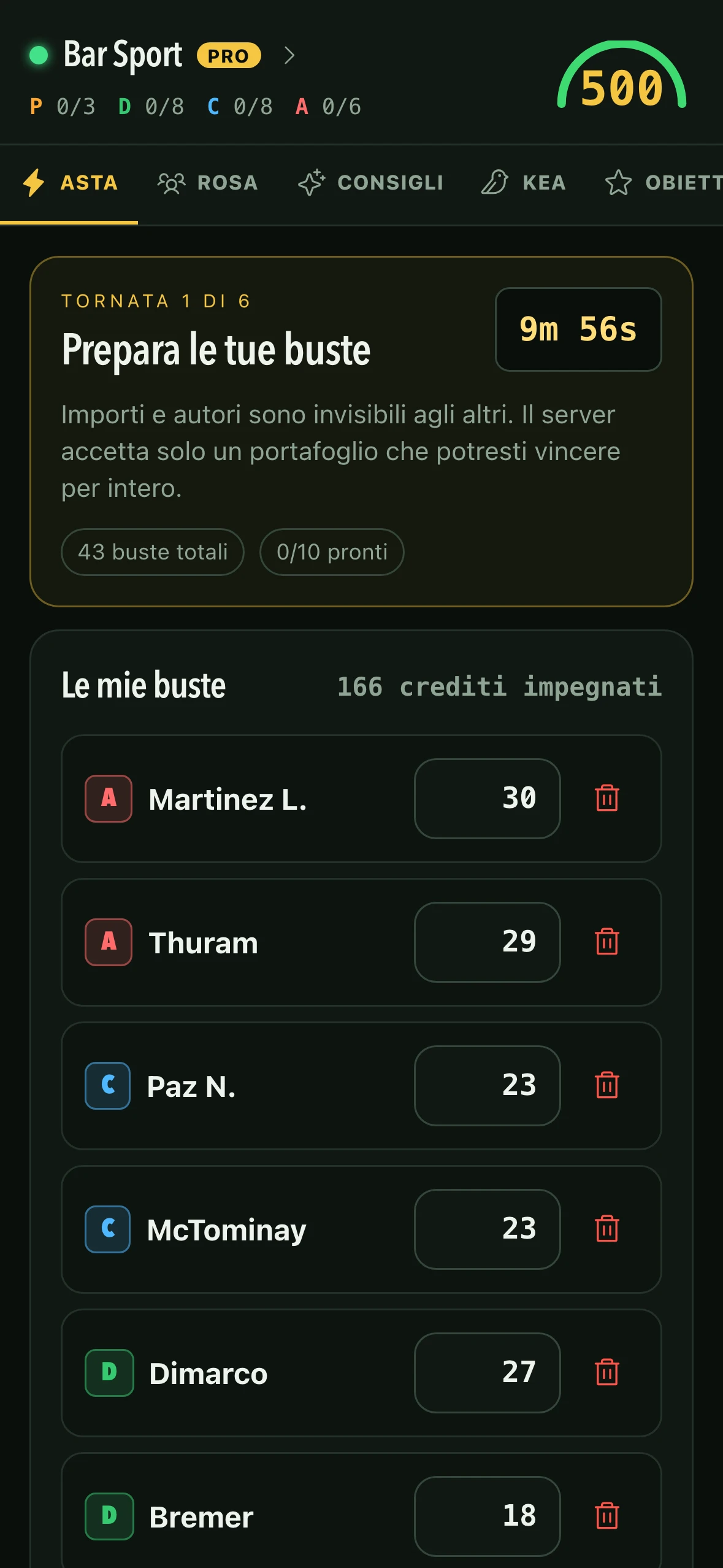 Mercato a buste: prepari le offerte, nessuno le vede.